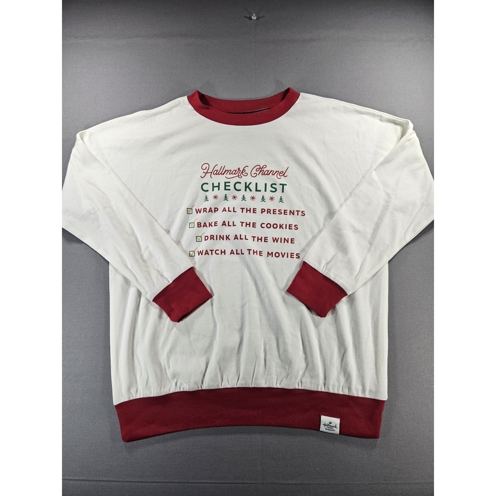 Hallmark Channel Christmas Checklist Long Sleeve Sweatshirt Women's L Large